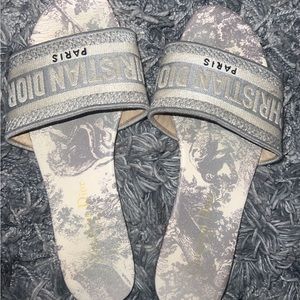 Grey Christian Dior 100% authentic slides!